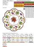 Autumn leaves ITH table placemat machine embroidery design - 5 sizes