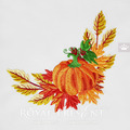 Autumn pumpkin corner with leaves - 3 sizes