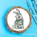 Baby Bunny Girl Easter Machine Embroidery Design - 5 sizes