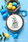 Baby Bunny Girl Small Easter Machine Embroidery Design - 4 sizes