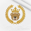 Baby Prince Teddy Bear Boy Laurel Crown Embroidery Machine Design - 2 sizes