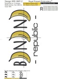 Banana Republic Machine Embroidery Design - 3 sizes
