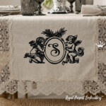 Cadre Baroque Angels Design de broderie machine - 7 tailles