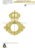 Baroque Monogram Frame with Crown Machine Embroidery Design - 2 sizes