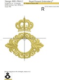 Baroque Monogram Frame with Crown Machine Embroidery Design - 2 sizes