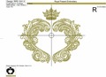 Baroque frame with crown Machine Embroidery Design - 3 sizes