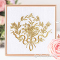 Baroque ornamental corner Machine embroidery design - 3 sizes