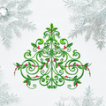 Beautiful Christmas Tree machine embroidery design - 6 sizes
