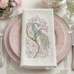 Peacock on a Flowering Tree Machine Embroidery Design - 7 Sizes
