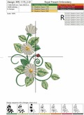 Beautiful daisies corner Machine Embroidery Design - 3 sizes