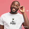 Bee Happy Inscription Machine Embroidery Design - 4 sizes