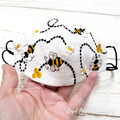 Bees Protective Face Mask Machine Embroidery Design - 4 sizes