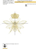 Beetle with Crown Machine Embroidery Design - 6 sizes