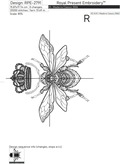 Beetle with Crown Machine Embroidery Design - 6 sizes