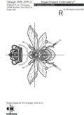 Beetle with Crown Machine Embroidery Design - 6 sizes