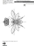 Beetle with Crown Machine Embroidery Design - 6 sizes