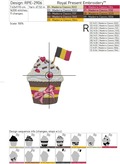 Belgium Flag Cupcake Machine Embroidery Design