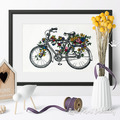 Bicycle with flowers Machine Embroidery Design - 4 sizes