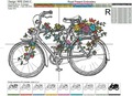 Bicycle with flowers Machine Embroidery Design - 4 sizes