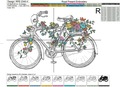 Bicycle with flowers Machine Embroidery Design - 4 sizes