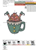 Big Cup Elf Machine Embroidery Design - 5 sizes