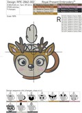 Big Cup Fawn Machine Embroidery Design - 4 sizes