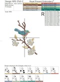 Bird on a cherry branch Machine embroidery design - 4 sizes