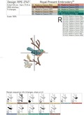 Bird on a sakura branch Machine embroidery design - 4 sizes