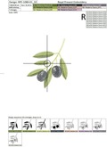 Black Olives Machine Embroidery Design - 2 sizes