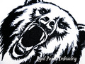 Black and White Bear Head Machine Embroidery Design - 3 sizes