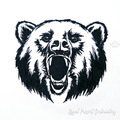 Black and White Bear Head Machine Embroidery Design - 3 sizes
