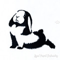 Black and white Rabbit Machine Embroidery Design - 4 sizes