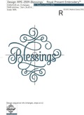 Blessings Inscription Machine Embroidery Design - 4 sizes