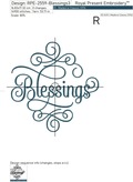 Blessings Inscription Machine Embroidery Design - 4 sizes
