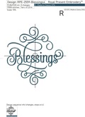 Blessings Inscription Machine Embroidery Design - 4 sizes