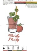 Bloody Mary cocktail Machine Embroidery Design - 2 sizes