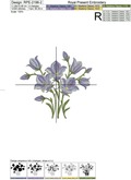 Blue Bluebell flowers Machine Embroidery Design - 3 sizes