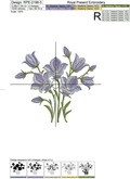Blue Bluebell flowers Machine Embroidery Design - 3 sizes