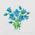 Blue Bluebell flowers Machine Embroidery Design - 3 sizes