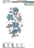 Blue Flowers Free Machine Embroidery design - 2 sizes