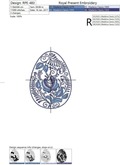 Blue Gzhel Easter Egg Machine Embroidery Design