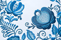 Blue Gzhel Pettern Machine Embroidery Design