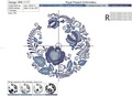 Blue Gzhel Pettern Machine Embroidery Design
