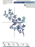 Blue flowers Machine Embroidery Designs Set - 4 sizes