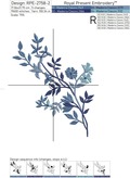 Blue flowers Machine Embroidery Designs Set - 4 sizes