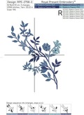 Blue flowers Machine Embroidery Designs Set - 4 sizes