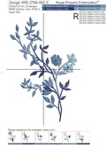 Blue flowers Machine Embroidery Designs Set - 4 sizes