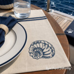 Ribbed Spiral Seashell Bluework Machine Embroidery Design - 3 Sizes