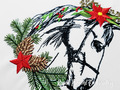 Boho Christmas Horse Head Machine Embroidery Design - 6 sizes