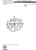 Bon Appetit Inscription machine embroidery design - 4 sizes